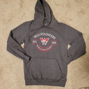 Western Colorado University Hoodie Sweatshirt Long Sleeve Gray Logo Pocket Small